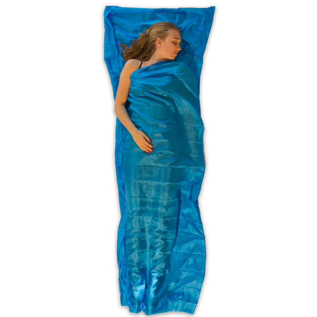 dünner schlafsack reisen LOWLAND OUTDOOR® Hüttenschlafsack - 100% Seide - rechteckig - 220x80 cm