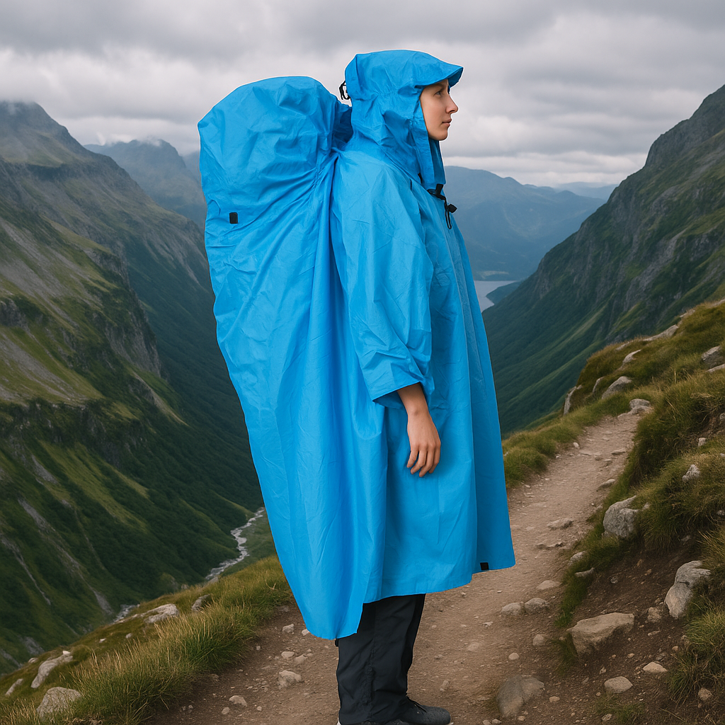 Impermeabile POSEIDON Uomo - Poncho Lungo, Leggero, Con Cappuccio, Per Outdoor E Viaggi - Foto 11